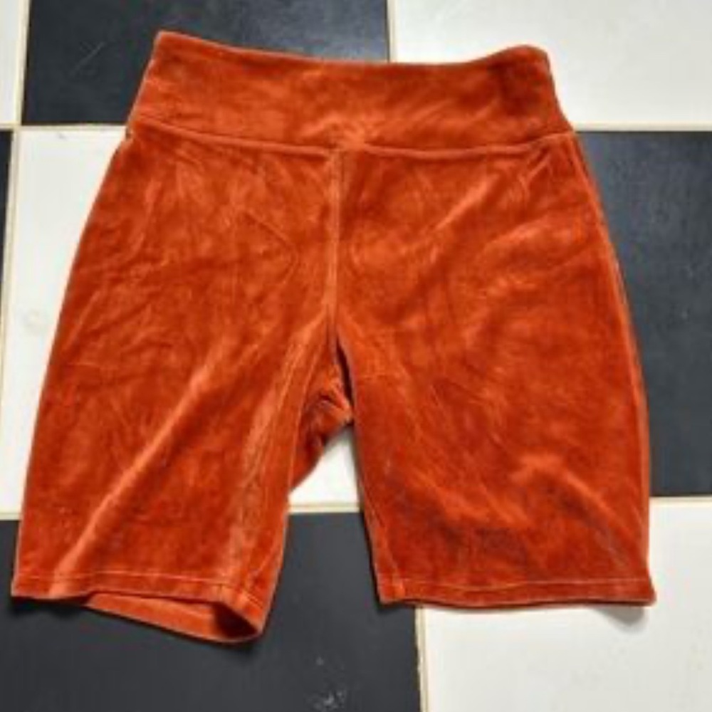 Forever 21 Burnt Orange Velvet Women's Shorts-Small